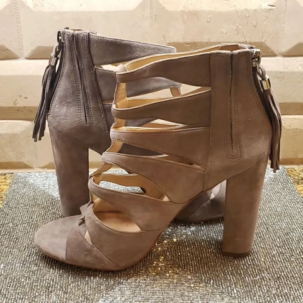 MARC FISHER Suede Caged Sandals - Size 10‎